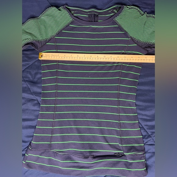 Lululemon Striped Long Sleeve Top - Green and Navy - Picture 4 of 6